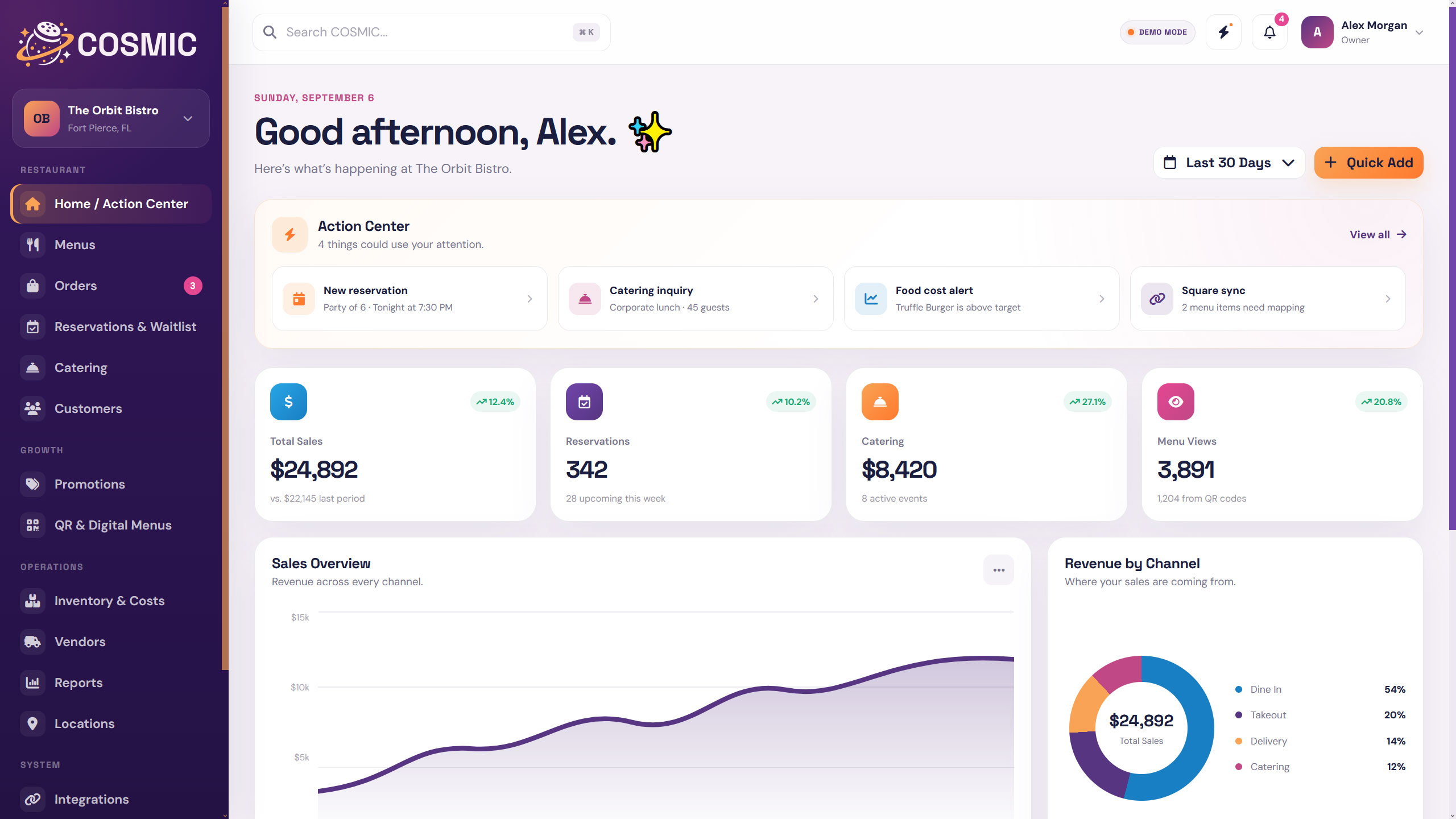 COSMIC dashboard preview